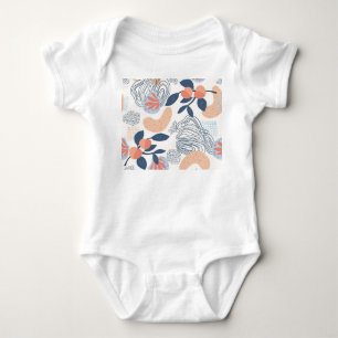 Natur Abstrakte Formen Nahtloses Muster Baby Strampler