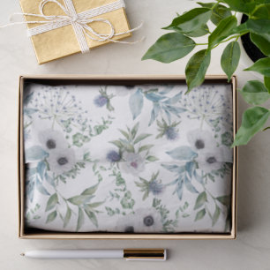 Natur Anemonen Distel Botanische Aquarellmalerei Seidenpapier