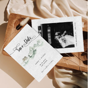 Natur Aquarell Graue Berge Save the Date Einladung