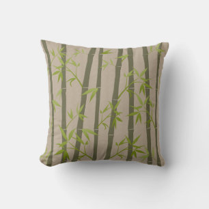 Natur Bambus Pflanze Linen Look Kissen