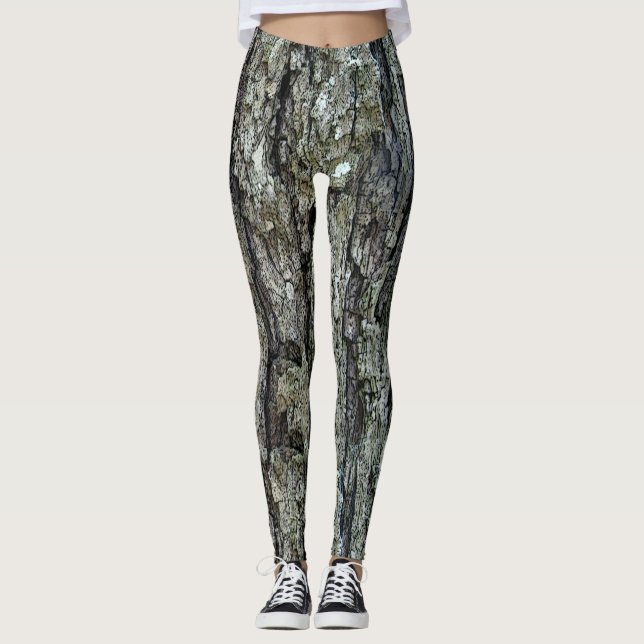 Natur-Baum-altes Kiefern-Barken-Foto Leggings (Vorderseite)