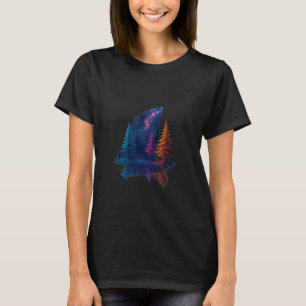 Natur Bäume Reflexion Outdoor Wildtiere Wald Anzei T-Shirt