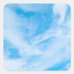 Natur Blau Himmel Weiße Wolken Leere Vorlage Quadratischer Aufkleber