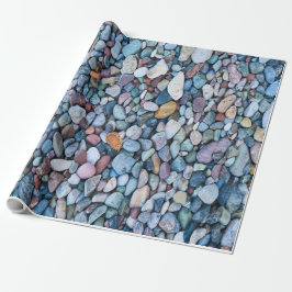NATUR BLAUE STEINE WET PEBBLE PATTERN GESCHENKPAPIER