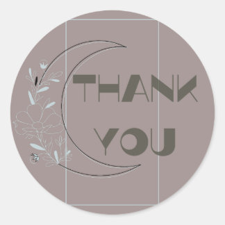 Natur, botanisch, Minimalistisch, erdig Danke, NS9 Runder Aufkleber