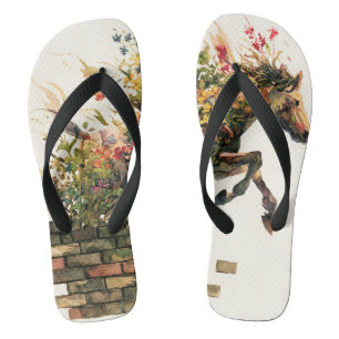 Natur Botanisches Blumenhorse Jumping Flip Flops