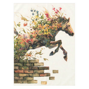 Natur Botanisches Blumenhorse Jumping Tischdecke
