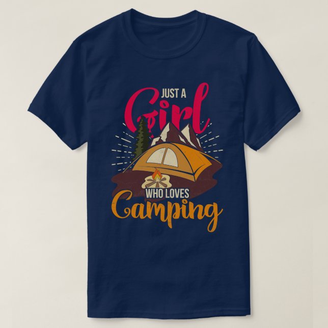 Natur Camper Outdoor Camp Nur ein Mädchen, das C L T-Shirt (Design vorne)