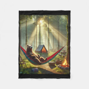 Natur-Camping-Bär - Entspannter Hängematten- und Z Fleecedecke