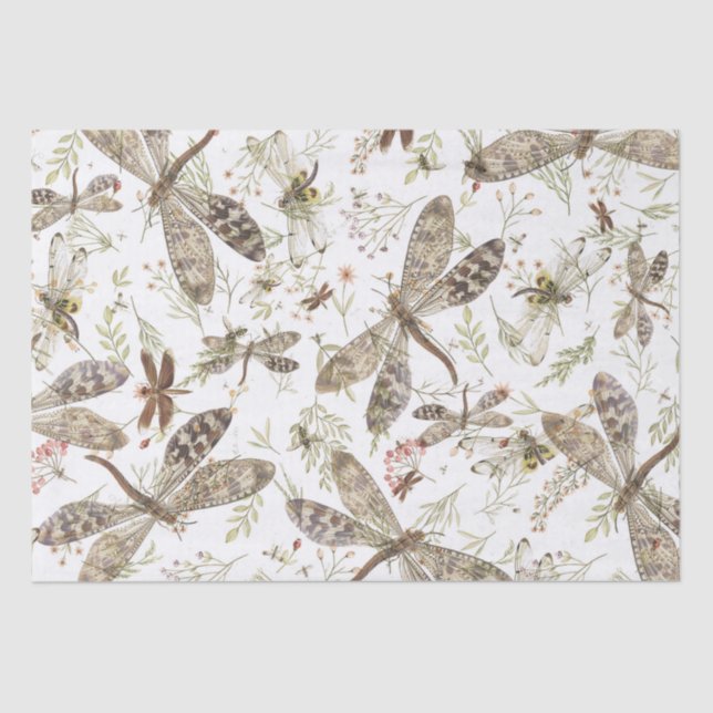 Natur-Collagen-Libellen Seidenpapier (Vorderseite)