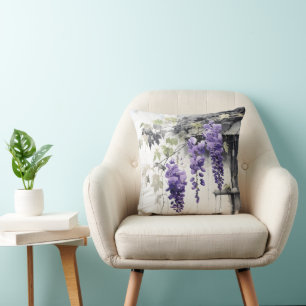 Natur Delikate violette Blumen Kissen
