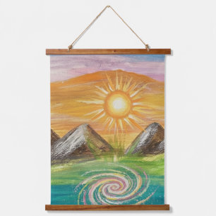 Natur-Energie-Wirbel Wandteppich Mit Holzrahmen