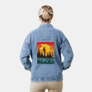 Natur Frauen Wandern Sonnenuntergang Jeansjacke