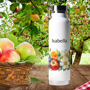 Natur Früchte und Blumen Apfel Tagetes Trinkflasche