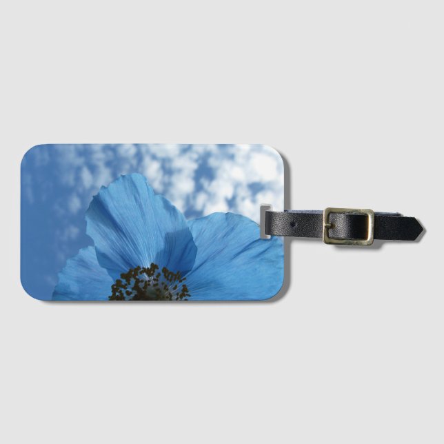 Natur-Garten-blaue Mohnblumen-Blume Gepäckanhänger (Vorderseite (Horizontal))