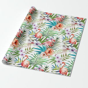 Natur-Gartenmuster des extravaganten Flamingos Geschenkpapier