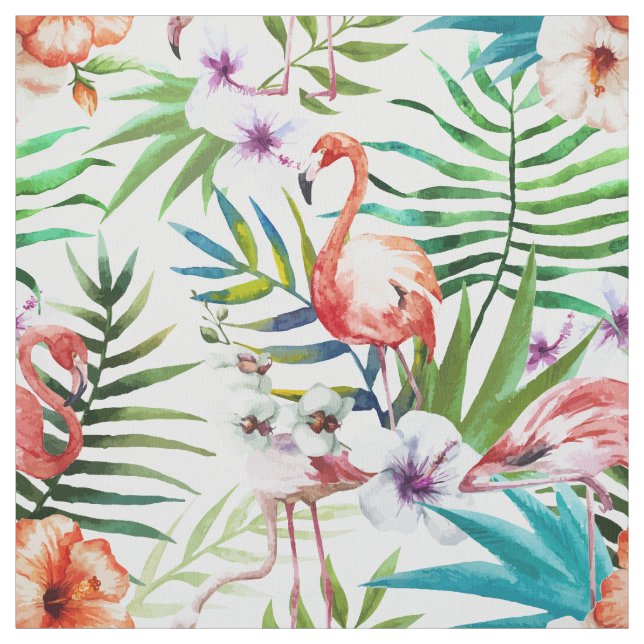 Natur-Gartenmuster des extravaganten Flamingos Stoff (Muster)
