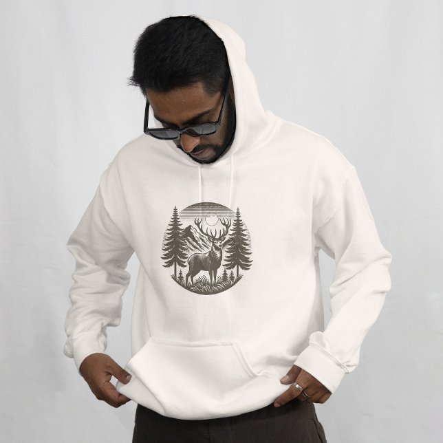 Natur Grays Deer Scene Ai Art Hoodie (Von Creator hochgeladen)