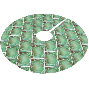 Natur Grün und Braun Fraktaldesign Polyester Weihnachtsbaumdecke
