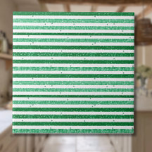 Natur Grün Weiß Horizontale Glitter Streifen