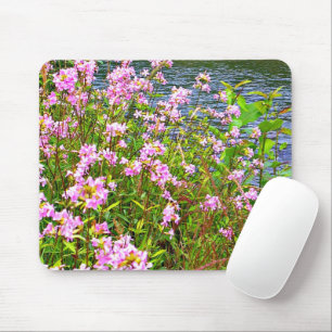 Natur, grün, Wildblumen, rosa, Wasser Mousepad