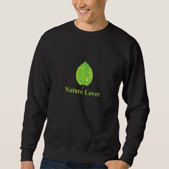 Natur  Grüner Blatt Wassertropfen Sweatshirt (Vorderseite)