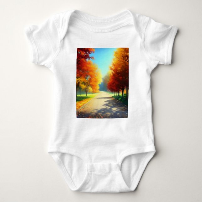Natur-Herbstbäume im Wald Baby Strampler (Vorderseite)