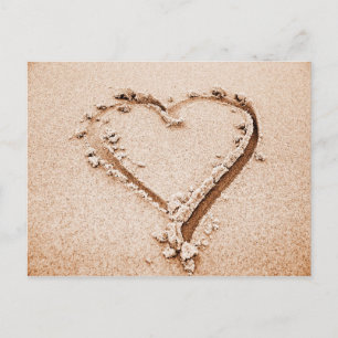 Natur Herz in Sand Postkarte