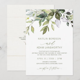 Natur Hochzeit Botanische Landschaft Wasserfarbe Einladung