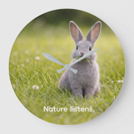 Natur hört zu: Hase Große Wanduhr