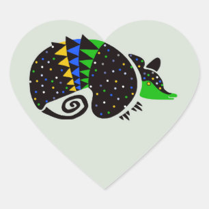 Natur - I Liebe ARMADILLOS - Brasilien - Grün Herz-Aufkleber