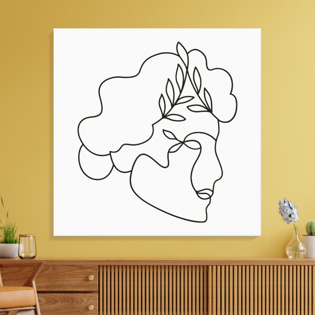 Natur im Inneren - Abstrakte botanische Gesichtspf Leinwanddruck (Insitu (Wohnzimmer))