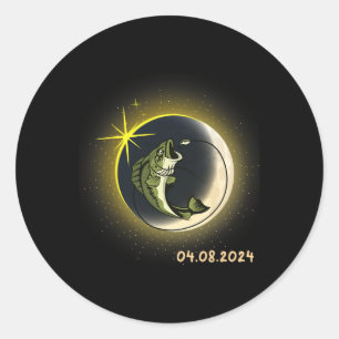Natur insgesamt Solar Eclipse 2024 Fishing Solar E Runder Aufkleber