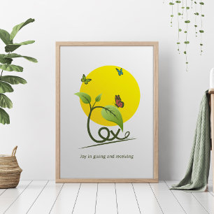 Natur inspiriert Abbildung mit LIEBE Wort. Poster