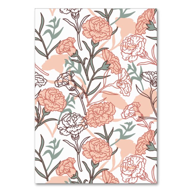 Natur Inspiriert Blütenmuster: Muster der Blume Ca Tischnummer (Vorderseite)