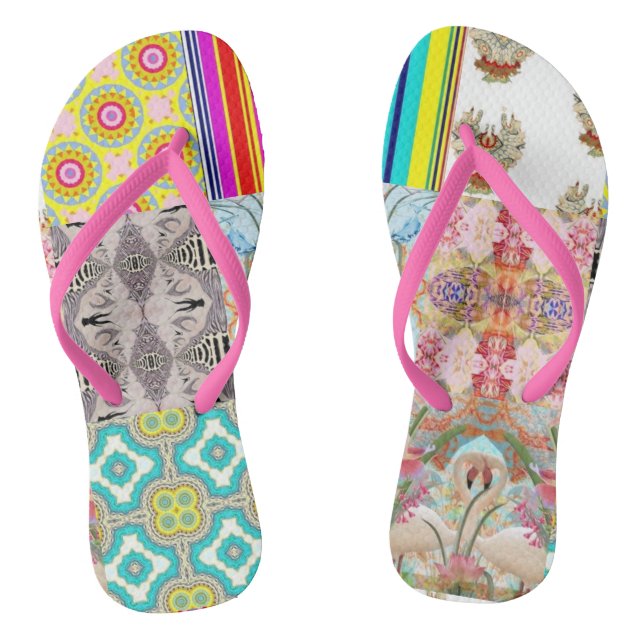 NATUR-INSPIRIERT DESIGNER COLLAGE FLIP FLOPS (Fußbett)