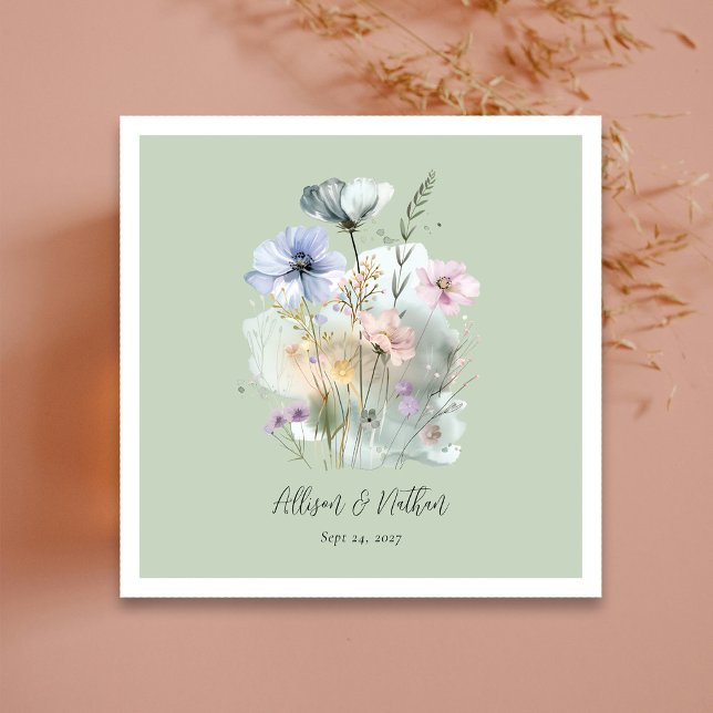 Natur Inspiriert Eleganz! Hochzeit Serviette (Nature-Inspired Elegance! Light Sage Wedding Napkins)