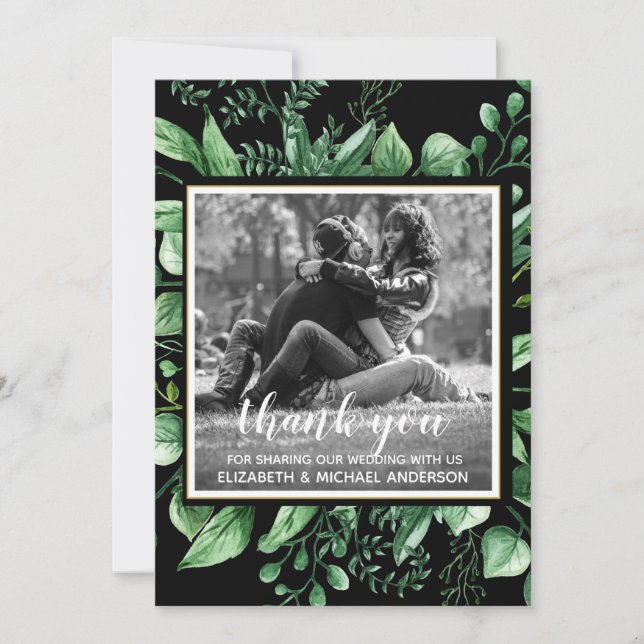 Natur Inspiriert Foto Vielen Dank Botanische Blätt (Vorderseite)