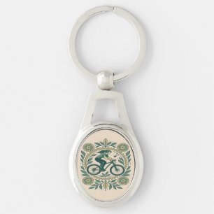 Natur Inspiriert Radlerin - Boho Biking Schlüsselanhänger