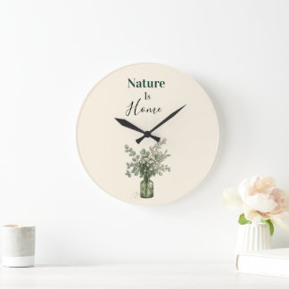 Natur ist Heimat Botanische Blumenuhr Große Wanduhr