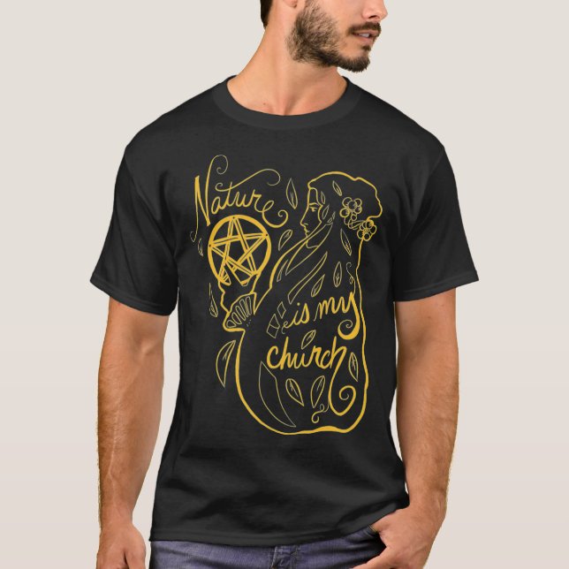 Natur ist meine Kirche Pagan Pride Design Premium T-Shirt (Vorderseite)