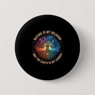 Natur ist Religion die Erde ist Kirche Mandala Bau Button