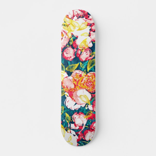 Natur lächelt in Blume Skateboard (Vorne)