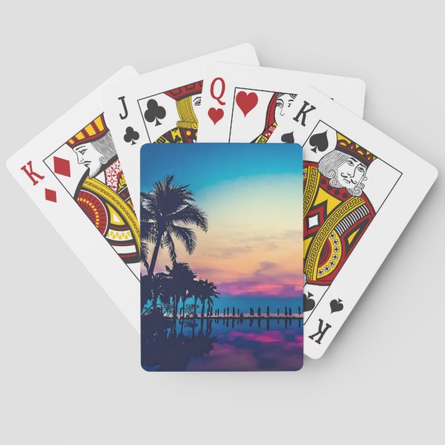 Natur Landschaft Pool Palmen-25925 Spielkarten (Rückseite)