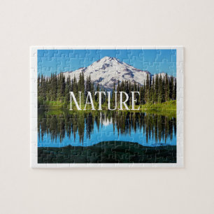 Natur Landschaft Puzzle   Berg, Bäume & See 