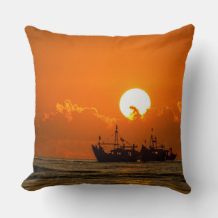 Natur Landschaft Sonnenuntergang mit Boot-68465 Kissen