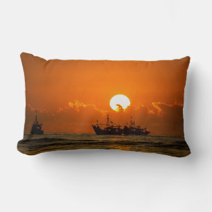 Natur Landschaft Sonnenuntergang mit Boot-68465 Lendenkissen