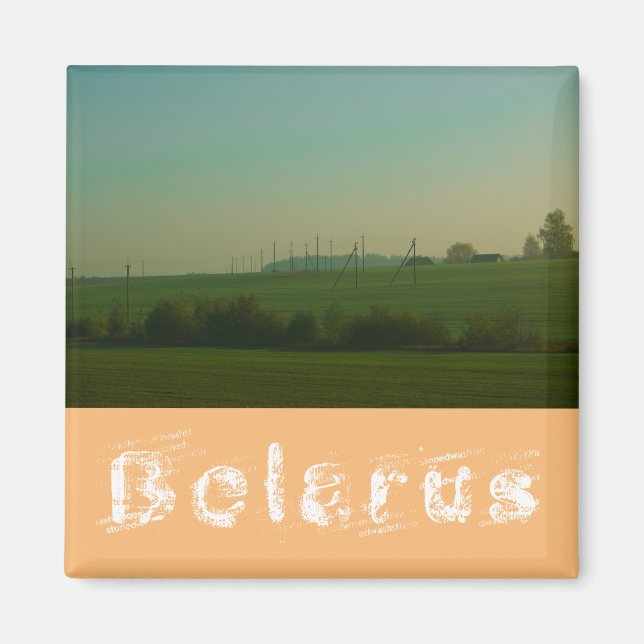 Natur Landschaftsfeld Wiese Weißrussland Magnet (Vorne)