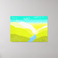 Natur lebhafte, farbenfrohe Hügel Fluss Original K