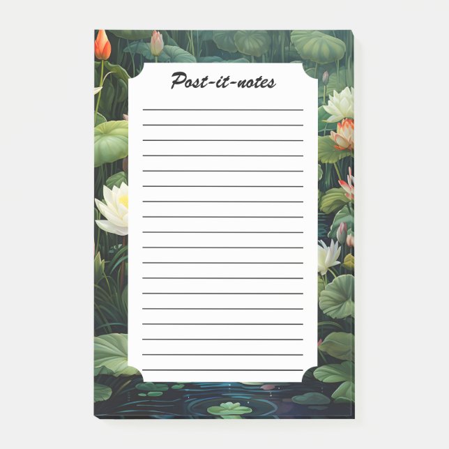 Natur Lotus Water Lily Pond Landschaft Post-it Klebezettel (Vorderseite)